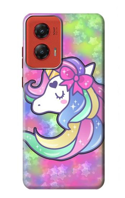 W3264 Pastel Unicorn Hard Case and Leather Flip Case For Motorola Moto G Stylus 5G (2024)