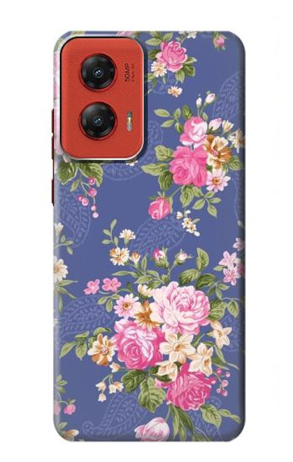 W3265 Vintage Flower Pattern Hard Case and Leather Flip Case For Motorola Moto G Stylus 5G (2024)