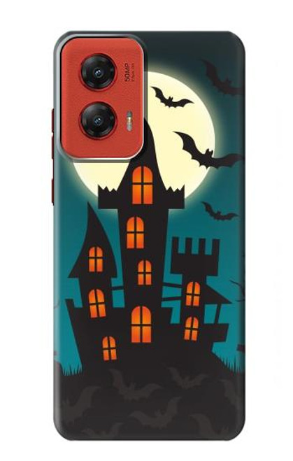 W3268 Halloween Festival Castle Hard Case and Leather Flip Case For Motorola Moto G Stylus 5G (2024)