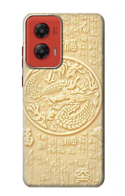 W3288 White Jade Dragon Graphic Painted Hard Case and Leather Flip Case For Motorola Moto G Stylus 5G (2024)