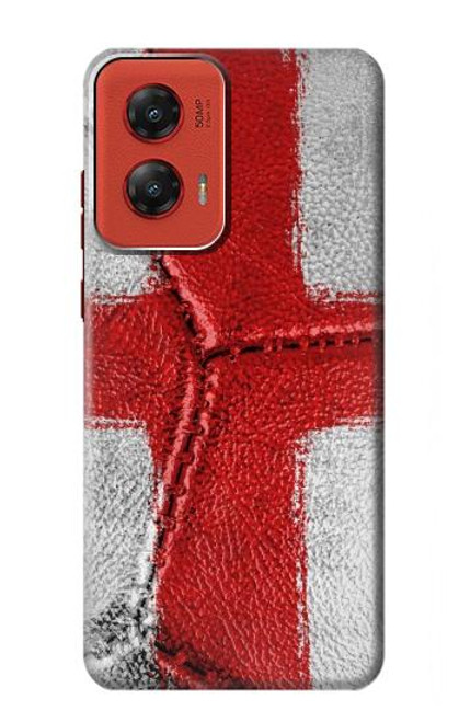 W3316 England Flag Vintage Football Graphic Hard Case and Leather Flip Case For Motorola Moto G Stylus 5G (2024)