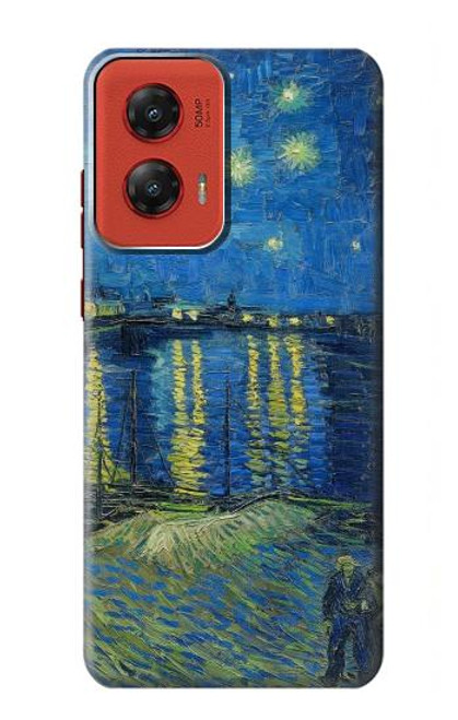 W3336 Van Gogh Starry Night Over the Rhone Hard Case and Leather Flip Case For Motorola Moto G Stylus 5G (2024)