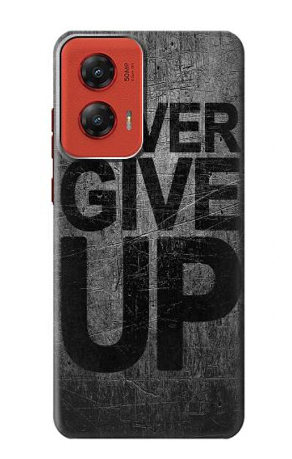 W3367 Never Give Up Hard Case and Leather Flip Case For Motorola Moto G Stylus 5G (2024)