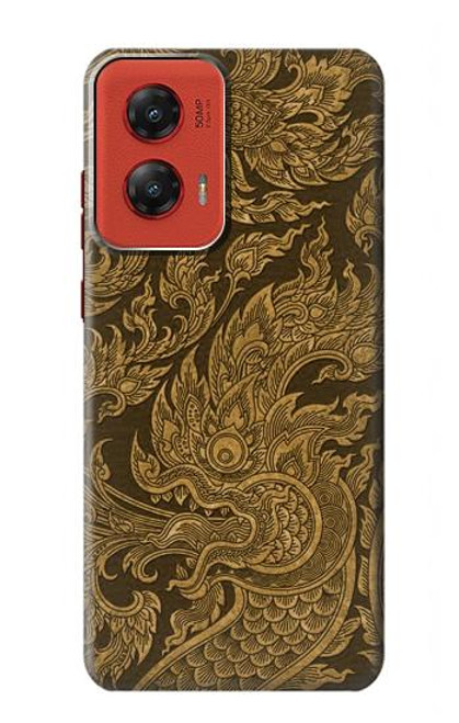 W3382 Thai Art Naga Hard Case and Leather Flip Case For Motorola Moto G Stylus 5G (2024)