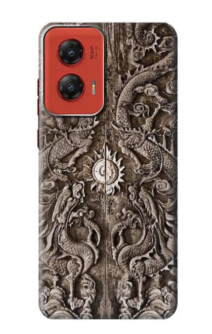 W3395 Dragon Door Hard Case and Leather Flip Case For Motorola Moto G Stylus 5G (2024)