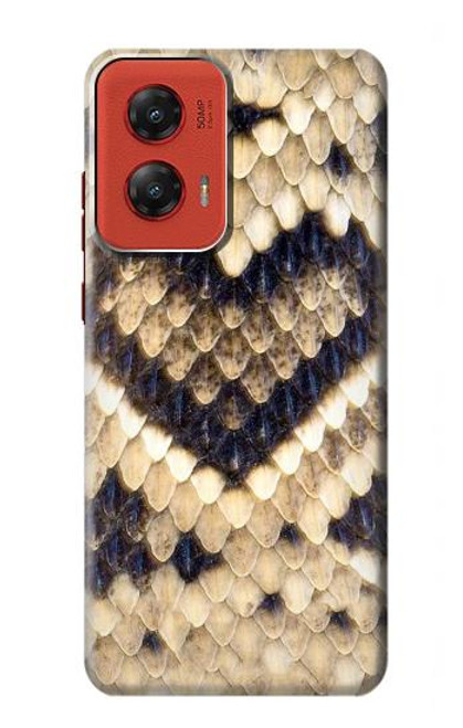 W3417 Diamond Rattle Snake Graphic Print Hard Case and Leather Flip Case For Motorola Moto G Stylus 5G (2024)