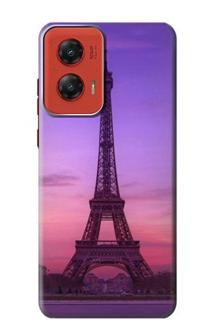 W3447 Eiffel Paris Sunset Hard Case and Leather Flip Case For Motorola Moto G Stylus 5G (2024)