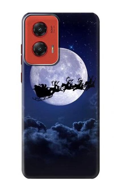 W3508 Xmas Santa Moon Hard Case and Leather Flip Case For Motorola Moto G Stylus 5G (2024)