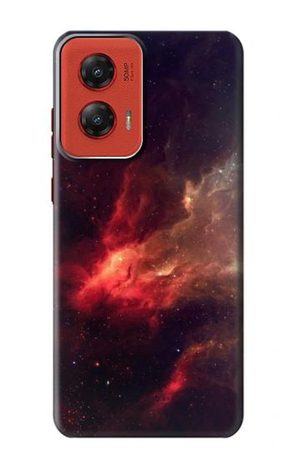 W3897 Red Nebula Space Hard Case and Leather Flip Case For Motorola Moto G Stylus 5G (2024)