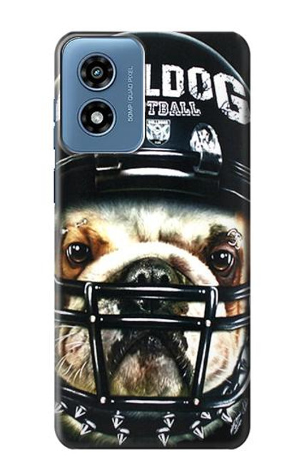 W0098 Bulldog American Football Hard Case and Leather Flip Case For Motorola Moto G Play 4G (2024)