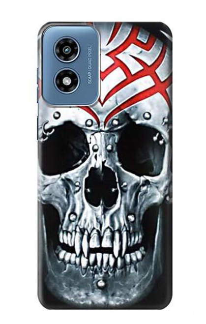 W0223 Vampire Skull Tattoo Hard Case and Leather Flip Case For Motorola Moto G Play 4G (2024)