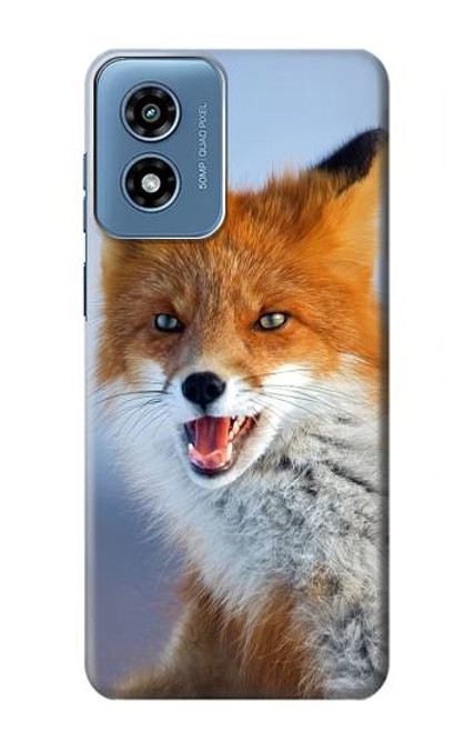 W0417 Fox Hard Case and Leather Flip Case For Motorola Moto G Play 4G (2024)