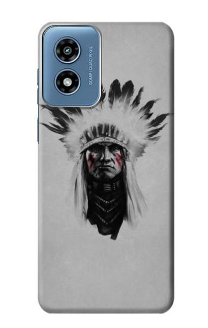 W0451 Indian Chief Hard Case and Leather Flip Case For Motorola Moto G Play 4G (2024)