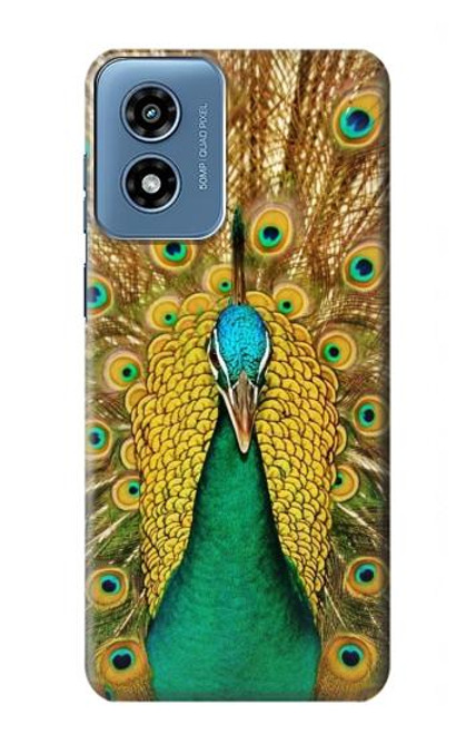 W0513 Peacock Hard Case and Leather Flip Case For Motorola Moto G Play 4G (2024)