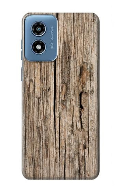 W0600 Wood Graphic Printed Hard Case and Leather Flip Case For Motorola Moto G Play 4G (2024)