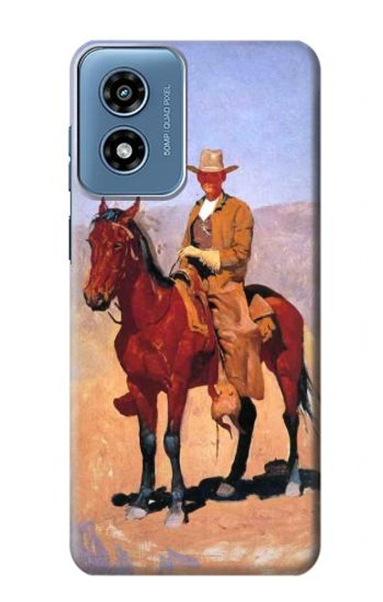 W0772 Cowboy Western Hard Case and Leather Flip Case For Motorola Moto G Play 4G (2024)