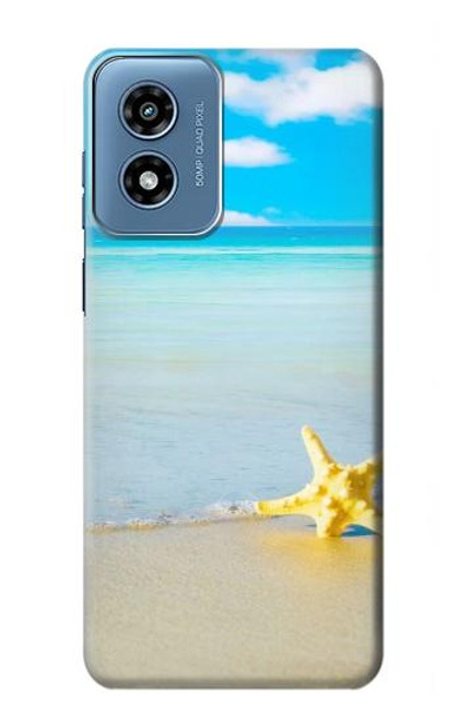 W0911 Relax at the Beach Hard Case and Leather Flip Case For Motorola Moto G Play 4G (2024)