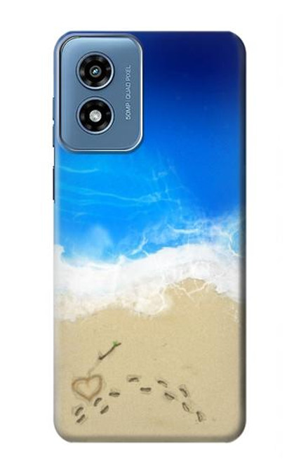 W0912 Relax Beach Hard Case and Leather Flip Case For Motorola Moto G Play 4G (2024)