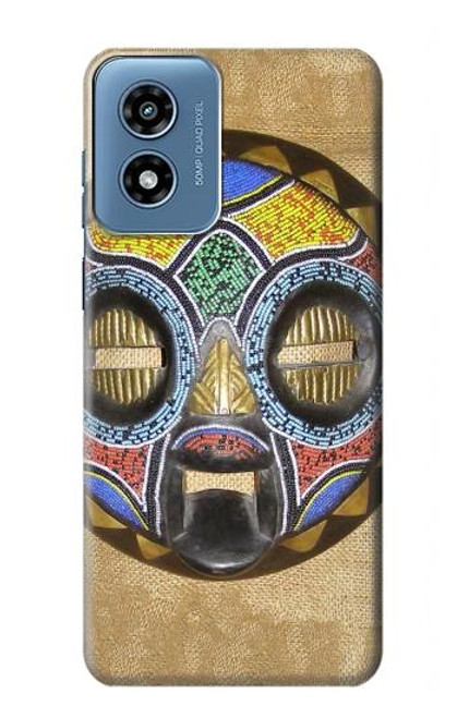 W0965 African Baluba Mask Hard Case and Leather Flip Case For Motorola Moto G Play 4G (2024)
