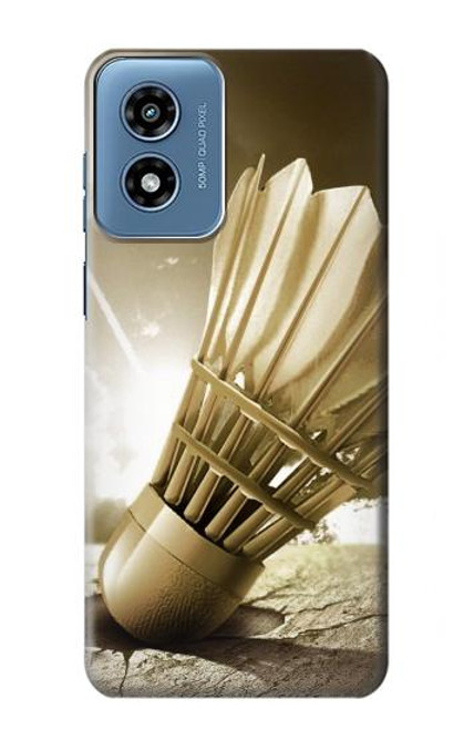 W0979 Badminton Sport Art Hard Case and Leather Flip Case For Motorola Moto G Play 4G (2024)