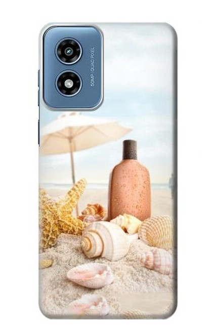 W1425 Seashells on The Beach Hard Case and Leather Flip Case For Motorola Moto G Play 4G (2024)