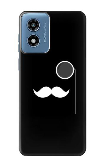 W1946 Sir Mustache Minimalism Hard Case and Leather Flip Case For Motorola Moto G Play 4G (2024)