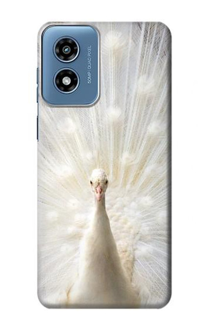 W1980 White Peacock Hard Case and Leather Flip Case For Motorola Moto G Play 4G (2024)