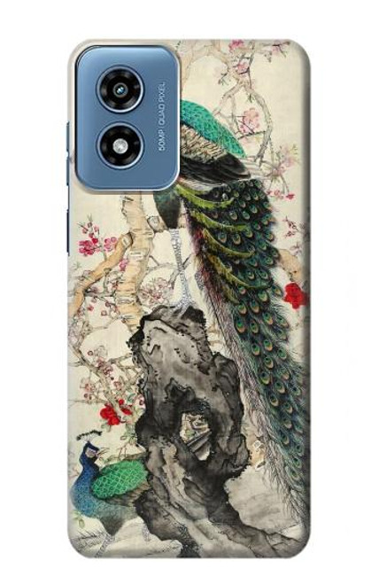 W2086 Peacock Painting Hard Case and Leather Flip Case For Motorola Moto G Play 4G (2024)