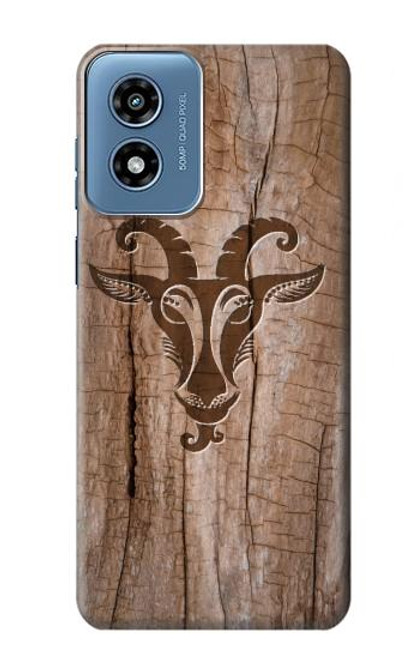 W2183 Goat Wood Graphic Printed Hard Case and Leather Flip Case For Motorola Moto G Play 4G (2024)