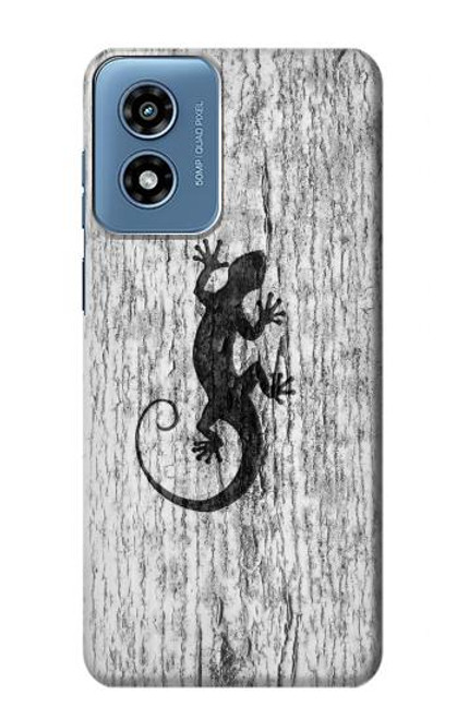 W2446 Gecko Wood Graphic Printed Hard Case and Leather Flip Case For Motorola Moto G Play 4G (2024)