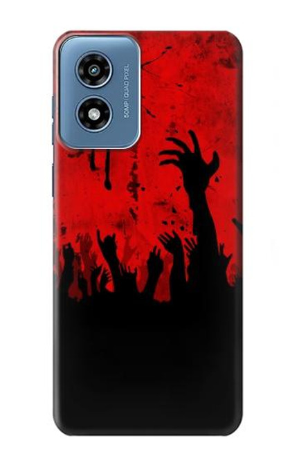 W2458 Zombie Hands Hard Case and Leather Flip Case For Motorola Moto G Play 4G (2024)