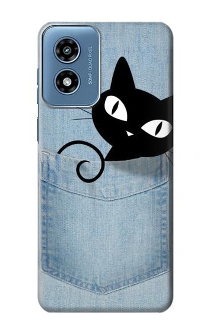 W2641 Pocket Black Cat Hard Case and Leather Flip Case For Motorola Moto G Play 4G (2024)