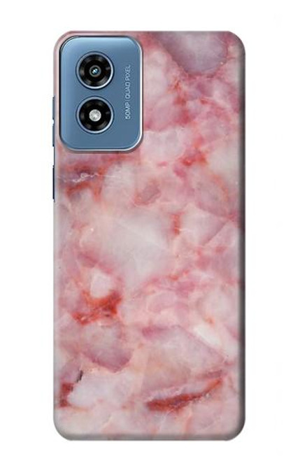 W2843 Pink Marble Texture Hard Case and Leather Flip Case For Motorola Moto G Play 4G (2024)