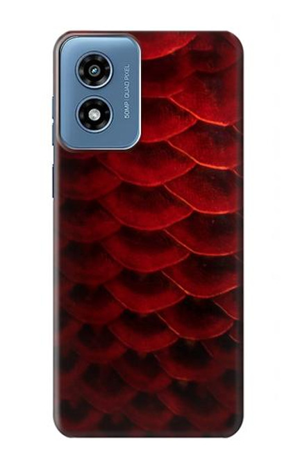 W2879 Red Arowana Fish Scale Hard Case and Leather Flip Case For Motorola Moto G Play 4G (2024)