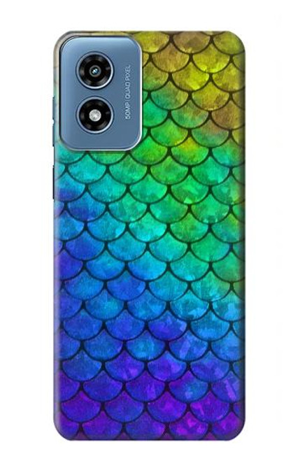 W2930 Mermaid Fish Scale Hard Case and Leather Flip Case For Motorola Moto G Play 4G (2024)