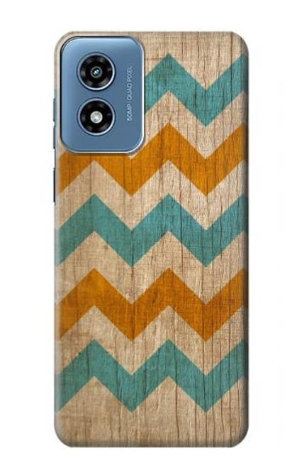 W3033 Vintage Wood Chevron Graphic Printed Hard Case and Leather Flip Case For Motorola Moto G Play 4G (2024)