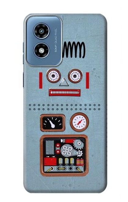 W3040 Retro Robot Toy Hard Case and Leather Flip Case For Motorola Moto G Play 4G (2024)