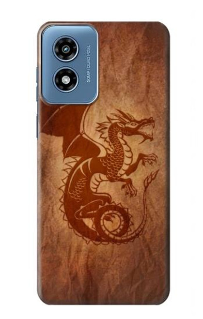 W3086 Red Dragon Tattoo Hard Case and Leather Flip Case For Motorola Moto G Play 4G (2024)