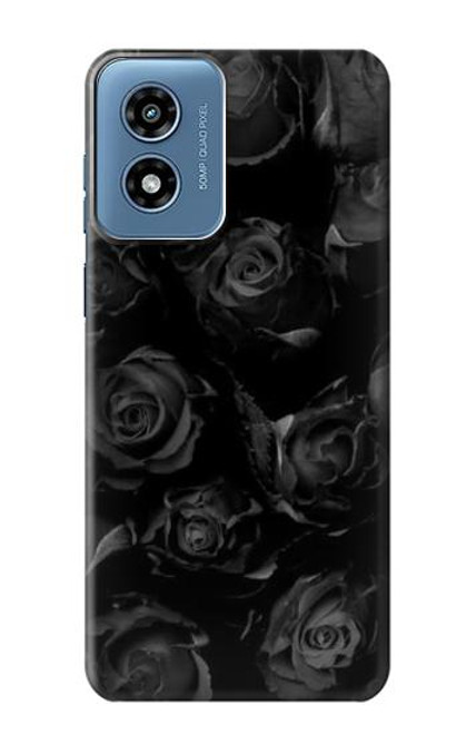 W3153 Black Roses Hard Case and Leather Flip Case For Motorola Moto G Play 4G (2024)