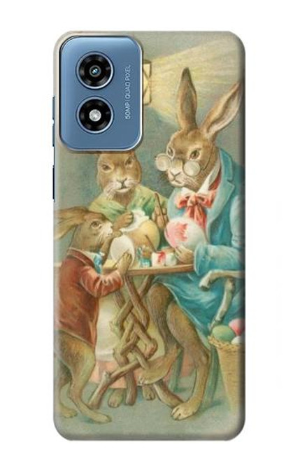 W3164 Easter Rabbit Family Hard Case and Leather Flip Case For Motorola Moto G Play 4G (2024)