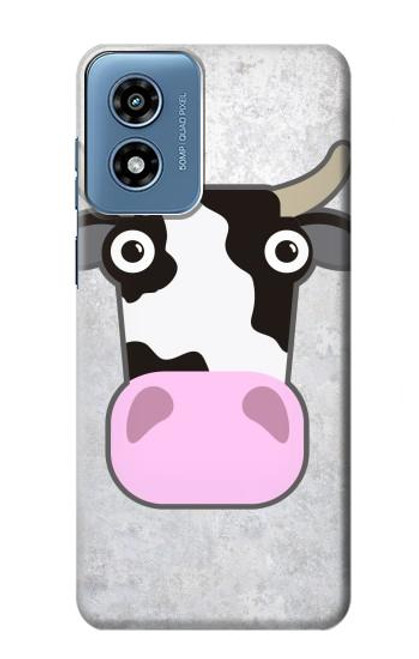 W3257 Cow Cartoon Hard Case and Leather Flip Case For Motorola Moto G Play 4G (2024)