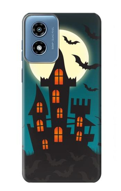 W3268 Halloween Festival Castle Hard Case and Leather Flip Case For Motorola Moto G Play 4G (2024)