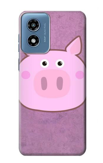 W3269 Pig Cartoon Hard Case and Leather Flip Case For Motorola Moto G Play 4G (2024)