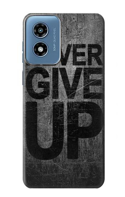 W3367 Never Give Up Hard Case and Leather Flip Case For Motorola Moto G Play 4G (2024)