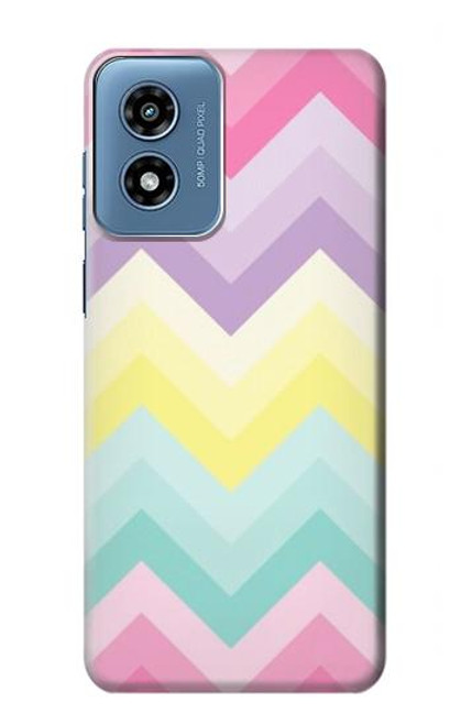 W3514 Rainbow Zigzag Hard Case and Leather Flip Case For Motorola Moto G Play 4G (2024)