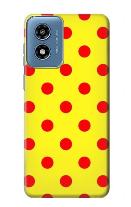 W3526 Red Spot Polka Dot Hard Case and Leather Flip Case For Motorola Moto G Play 4G (2024)