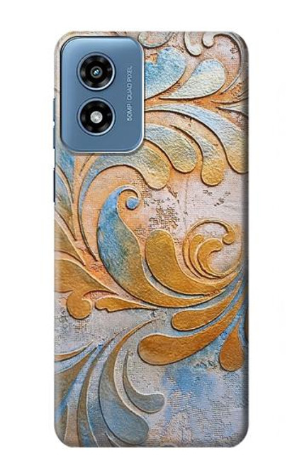 W3875 Canvas Vintage Rugs Hard Case and Leather Flip Case For Motorola Moto G Play 4G (2024)