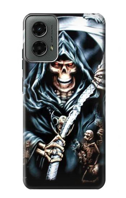 W0295 Grim Reaper Hard Case and Leather Flip Case For Motorola Moto G 5G (2024)