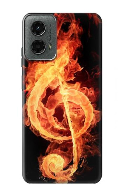 W0493 Music Note Burn Hard Case and Leather Flip Case For Motorola Moto G 5G (2024)