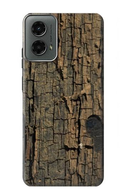 W0598 Wood Graphic Printed Hard Case and Leather Flip Case For Motorola Moto G 5G (2024)